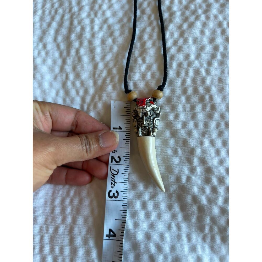 3 Wooden Fish Hook Skull Tooth Pendant Necklaces Set Mens Tribal Hawaiian Surfer - Picture 6 of 7